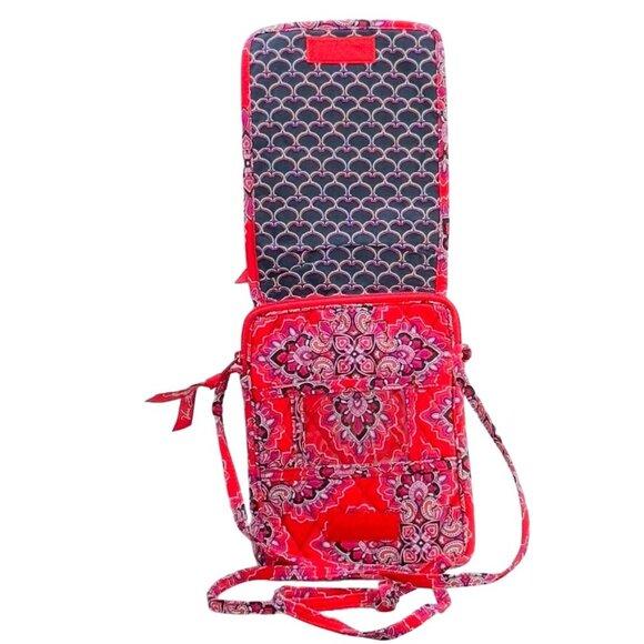 VERA BRADLEY Women's Handbag Red Paisley Design Crossbody Small - Picture 8 of 10